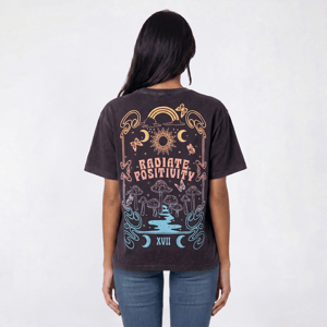 Juniors Attitude Not Included Celestial Mushroom Embroidered Tee alternate view