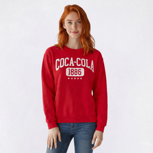 Juniors Hybrid Coca-Cola(R) 1886 Fleece Crew Neck Sweatshirt