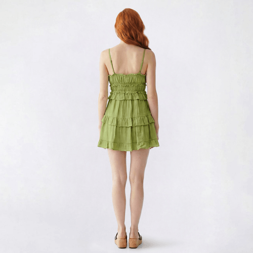 Juniors Trixxi Gauze Ruffle Tier Slip Dress alternate view