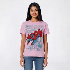 Juniors C-Life Mineral Wash Spiderman Comic Boyfriend Tee
