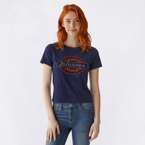 Juniors C-Life Sequin Dickies Logo Baby Tee