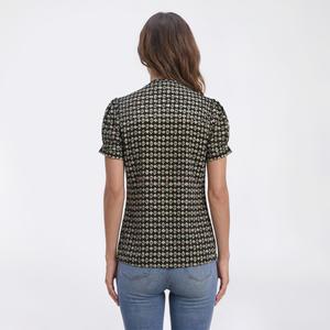 Petite AK Anne Klein Short Pleat Sleeve Geometric Blouse alternate view