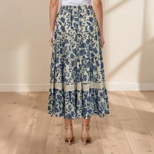 Womens Nanette Lepore Paisley Floral Button Accent Midi Skirt alternate view