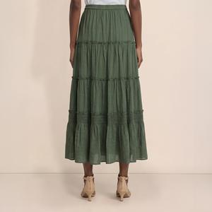 Womens Nanette Lepore Tiered Faux Button Front Midi Skirt alternate view