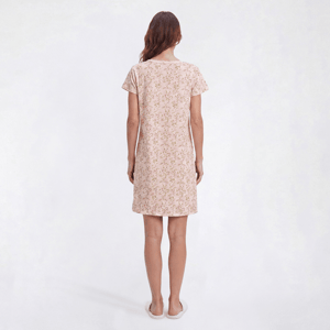 Womens Elizabeth & Nicole Short Sleeve Floral Henley Nightgown alternate view