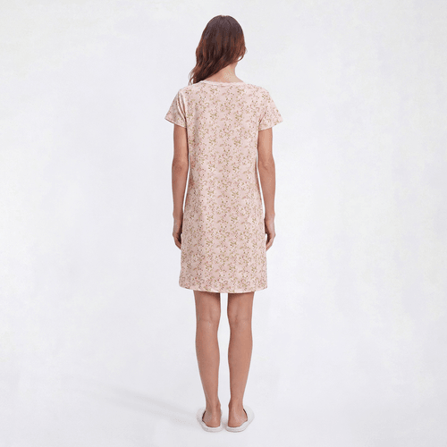 Womens Elizabeth & Nicole Short Sleeve Floral Henley Nightgown alternate view