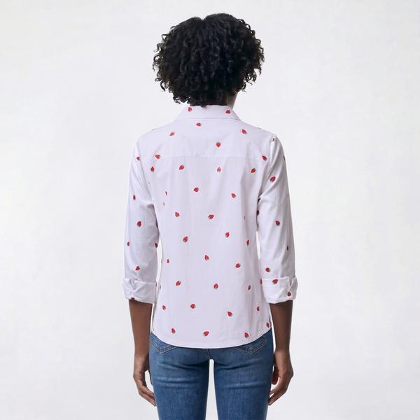 Womens Emily Daniels Strawberry Knit To Fit Casual Button Down alternate view