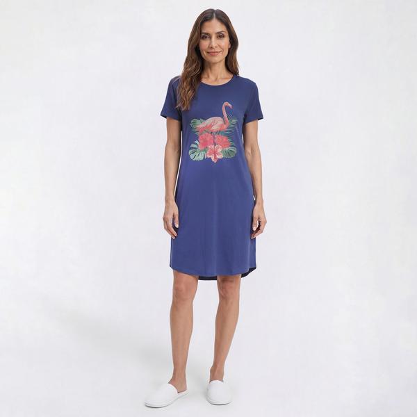Womens Jaclyn Short Sleeve Flamingo Nightshirt