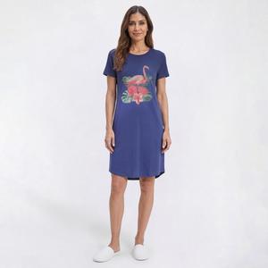 Womens Jaclyn Short Sleeve Flamingo Nightshirt