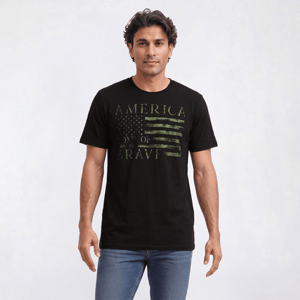 Mens Big & Tall Home of the Brave American Flag Graphic Tee