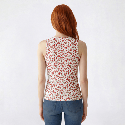Juniors Wallflower Leah Floral Scoop Neck Tank Top alternate view