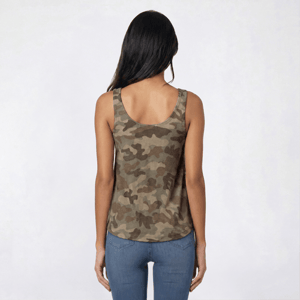 Juniors Wallflower Brynn Scoop Neck Swing Tank Top - Camo alternate view