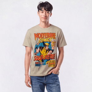 Young Mens Marvel Wolverine Comic Graphic Tee