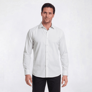 Mens Bill Blass Microfiber Diamond Slim Fit Dress Shirt - White