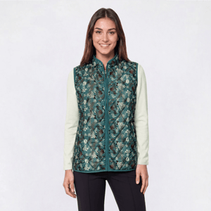 Womens Hasting & Smith Floral Leaf Quilted Vest