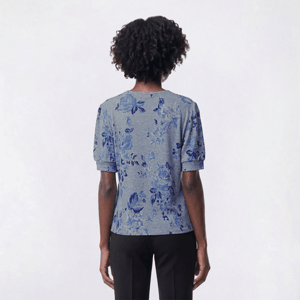 Womens Emily Daniels Elbow Sleeve Floral Shoulder Button Blouse alternate view