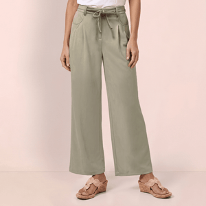 Womens Nicole Miller Wide Leg Drawstring Self Tie Suede Pants