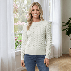 Womens Nanette Lepore Long Sleeve Knit Pearl Sweater