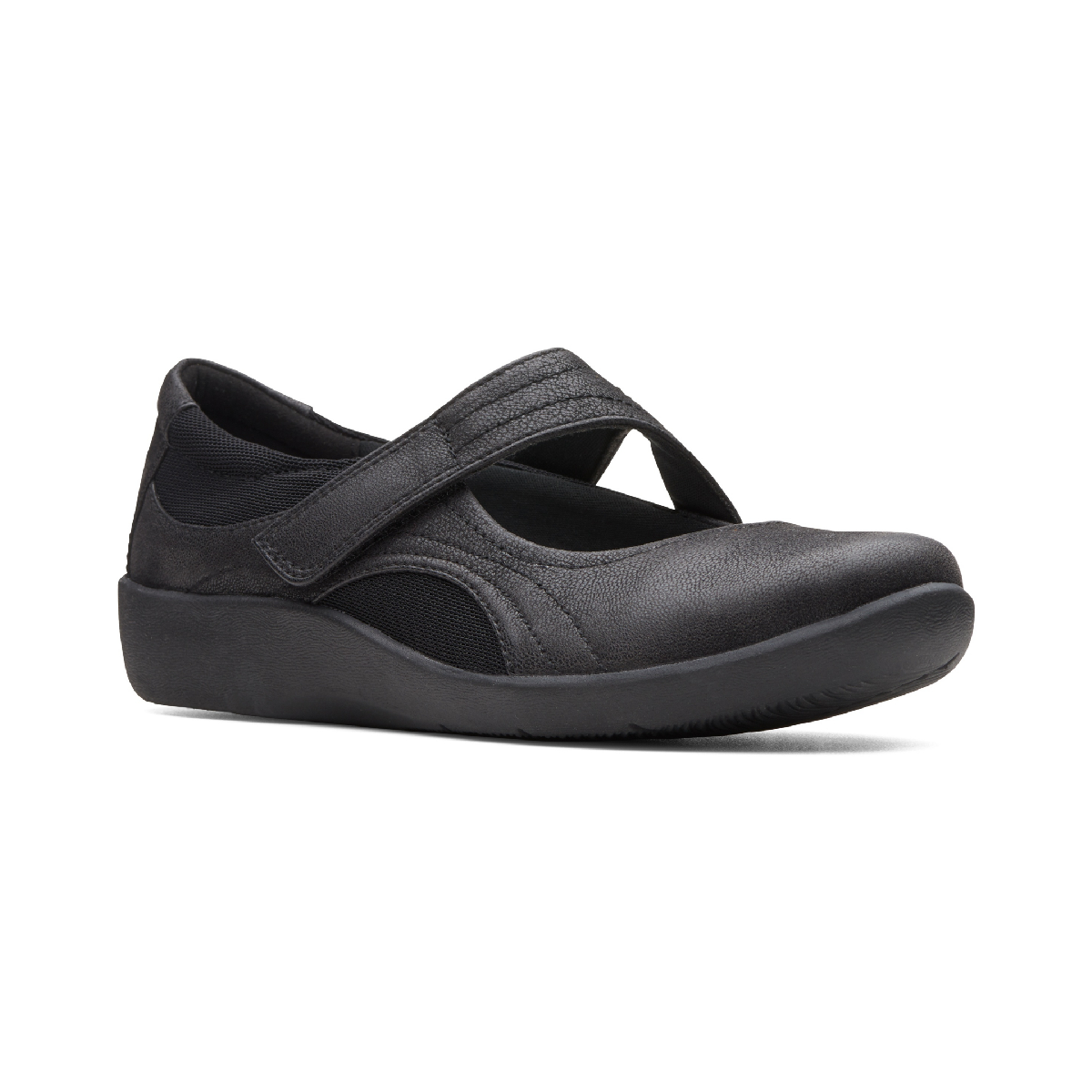 Clarks Women's Cloudsteppers Sillian Bella Shoes - Black Synthetic Nubuck