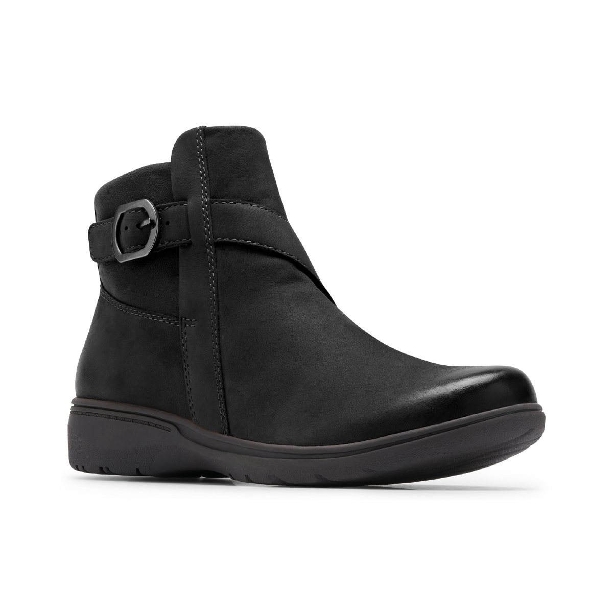 Clarks Collection Women's Carleigh Angie Round Toe Booties - Black Combo Nubuck
