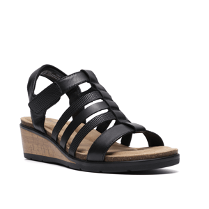 Womens Clarks(R) Collection Kacha Step Strappy Wedge Sandals