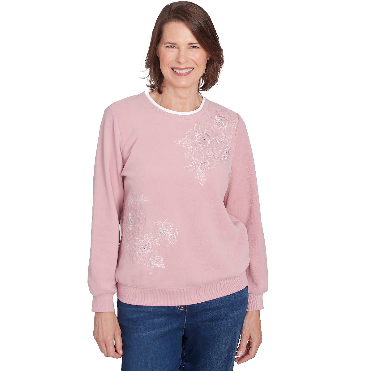 Petite Alfred Dunner Classics Embroidered Sweatshirt