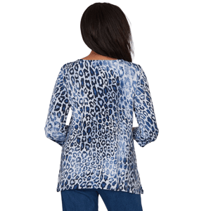 Womens Alfred Dunner Classics 3/4 Sleeve Leopard Blouse alternate view