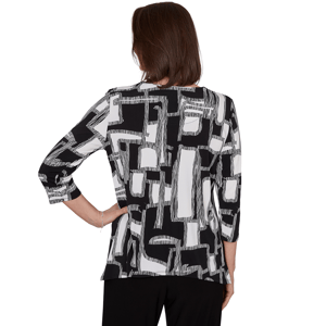 Womens Alfred Dunner Classics Geometric Abstract Blouse alternate view