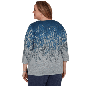 Plus Size Alfred Dunner Classics 3/4 Sleeve Falling Leaves Blouse alternate view