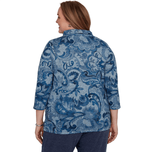 Plus Size Alfred Dunner Classics Paisley Scroll Cowl Neck Sweater alternate view
