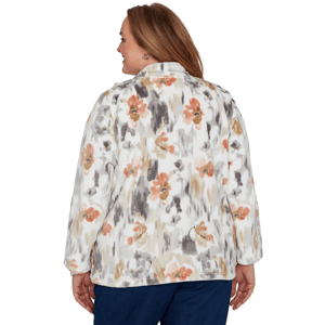 Plus Size Alfred Dunner Classics Watercolor Floral Zip Up Jacket alternate view