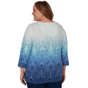Plus Size Alfred Dunner Classics 3/4 Sleeve Ombre Blouse alternate view