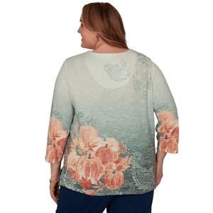 Plus Size Alfred Dunner Classics 3/4 Sleeve Pumpkin Patch Blouse alternate view