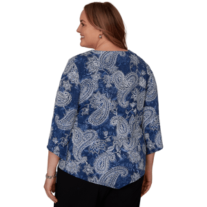 Plus Size Alfred Dunner Classics 3/4 Sleeve Paisley Blouse alternate view