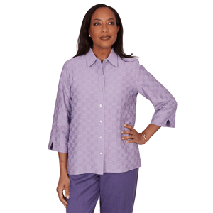 Womens Alfred Dunner Grand Bazaar Square Button Front Blouse