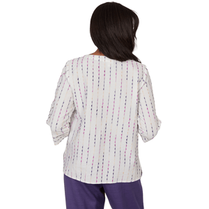 Womens Alfred Dunner Grand Bazaar Rainbow Stripe Blouse alternate view