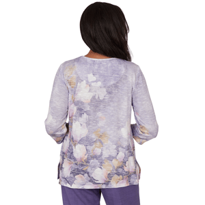 Womens Alfred Dunner Grand Bazaar Amethyst Floral Blouse alternate view