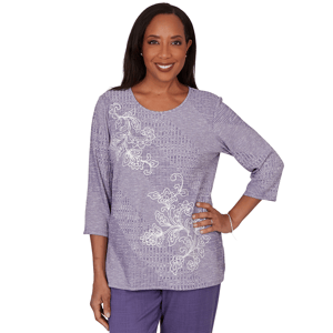 Womens Alfred Dunner Grand Bazaar Floral Embroidery Sweater
