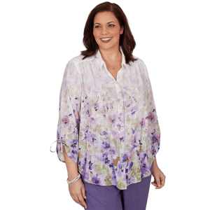 Plus Size Alfred Dunner Grand Bazaar Floral Button Down Blouse