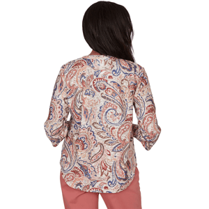 Womens Alfred Dunner Camden Market 3/4 Sleeve Paisley Blouse alternate view