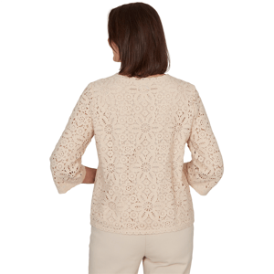 Womens Alfred Dunner Camden Market Floral Crochet Blouse alternate view