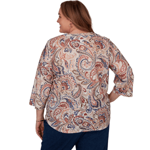 Plus Size Alfred Dunner Camden Market 3/4 Sleeve Paisley Blouse alternate view