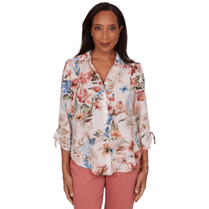 Petite Alfred Dunner Camden Market Floral Button Front Blouse