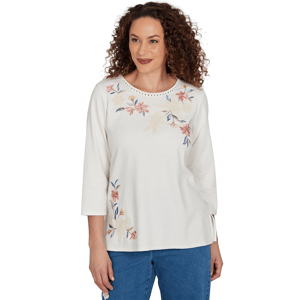 Petite Alfred Dunner Camden Market Floral Embroidery Blouse