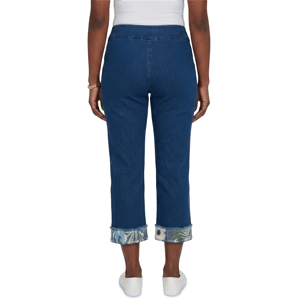 Womens Alfred Dunner Floral Hem Pull On Jeans alternate view