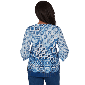 Womens Alfred Dunner 3/4 Sleeve Patchwork Blouse alternate view