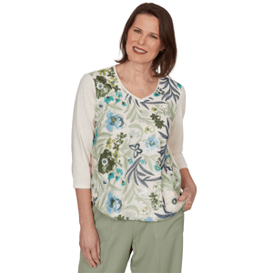 Womens Alfred Dunner Floral Sequin Blouse