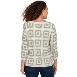 Womens Alfred Dunner Crochet Square Sweater alternate view