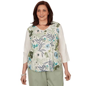 Plus Size Alfred Dunner Floral Sequin Blouse