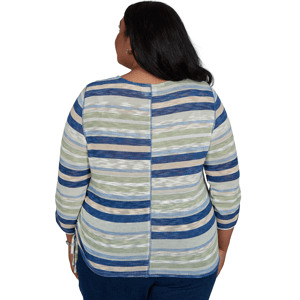 Plus Size Alfred Dunner Splice Stripe Sweater alternate view